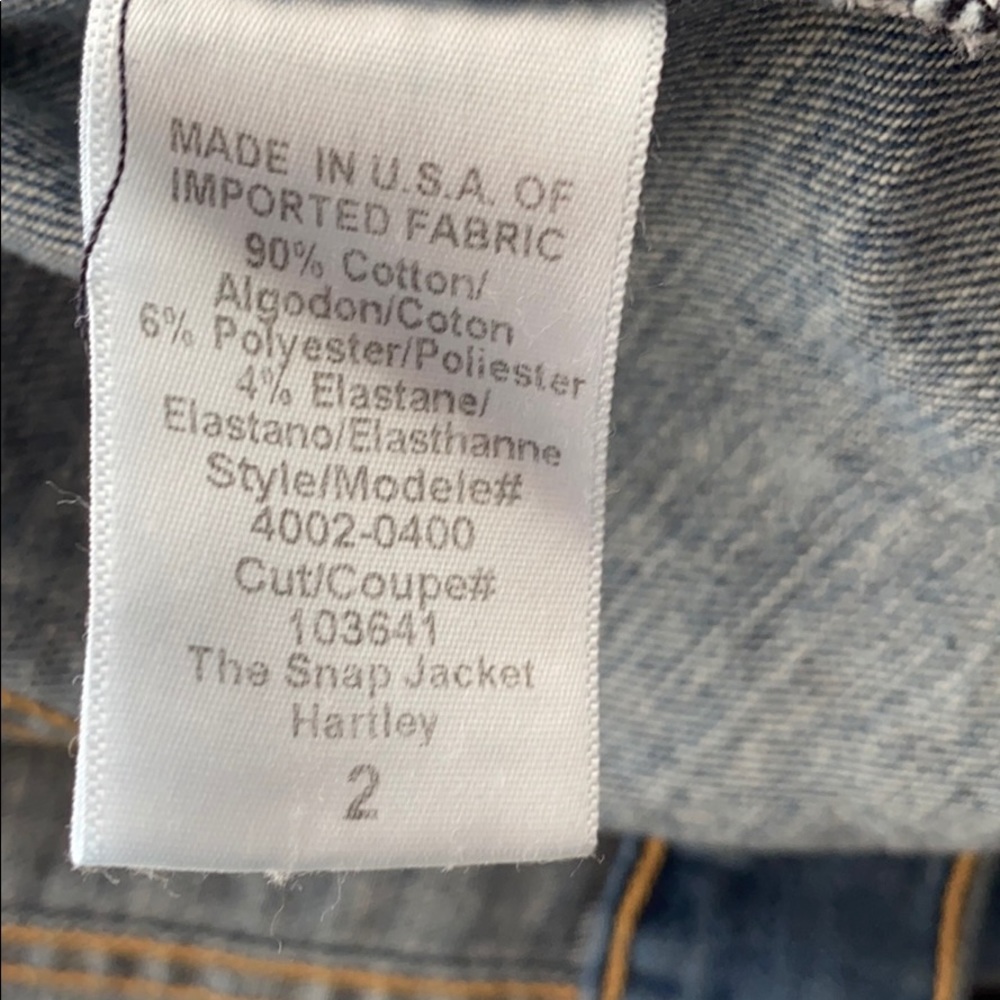 Current Elliot Denim Jacket Snap Size 2 Medium - image 8
